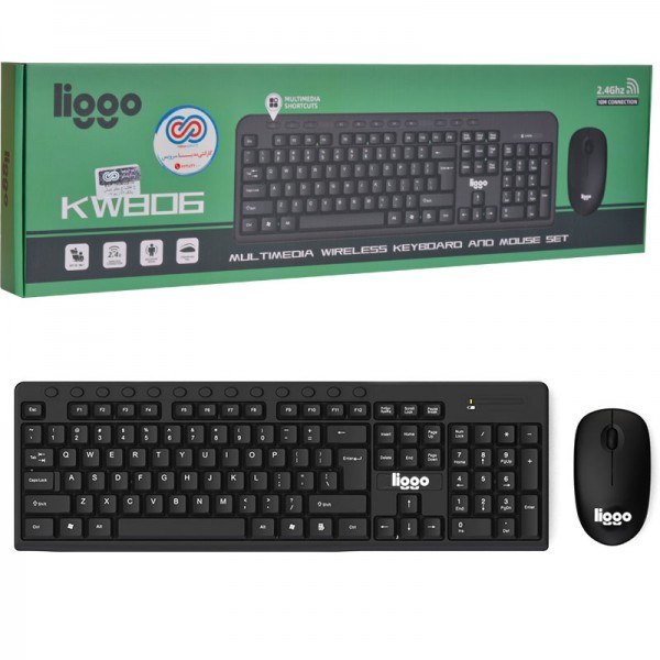 کیبورد و موس بی سیم LIGGO KW806 - فروشگاه جهان سیستم قزوین