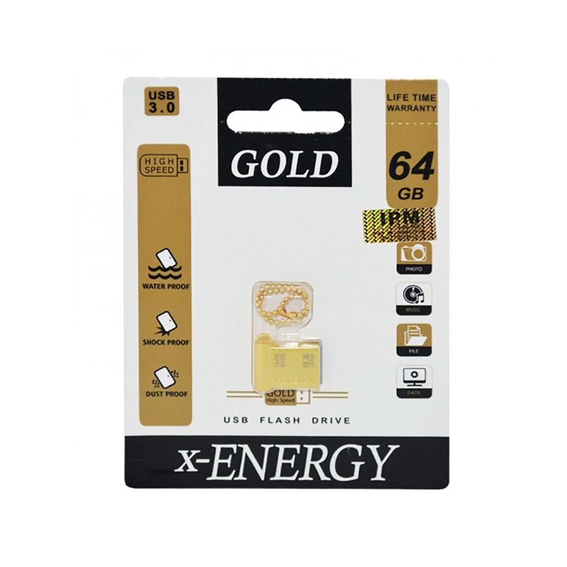 فلش مموری ایکس انرژی مدل GOLD ورژن USB3.0 ظرفیت 64 گیگابایت - فروشگاه جهان سیستم قزوین