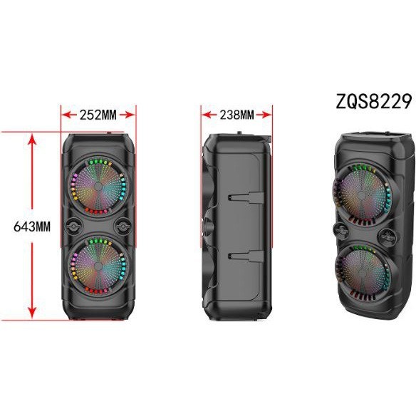 اسپیکر قابل حمل 16 اینچ دوبانده مدل ZQS-8229 - فروشگاه جهان سیستم قزوین