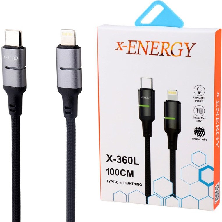 کابل شارژر فست X-ENERGY X360L - فروشگاه جهان سیستم قزوین